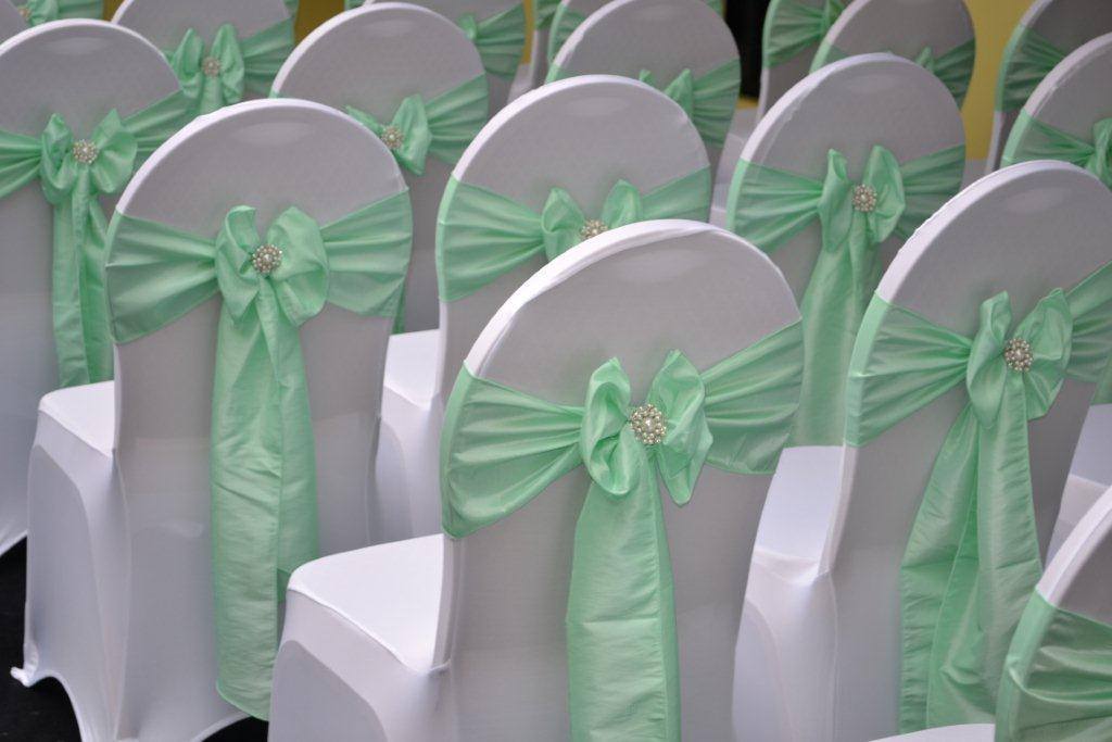 mint green chair sashes