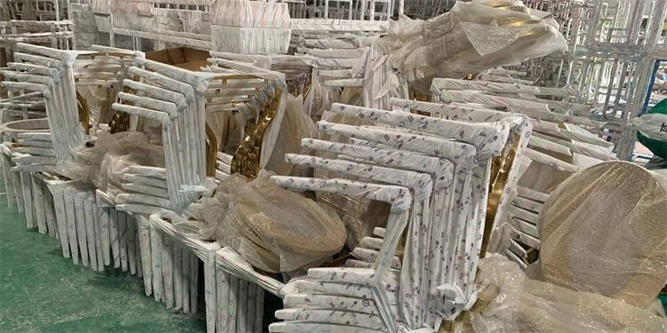 golden stainless steel chair stackable