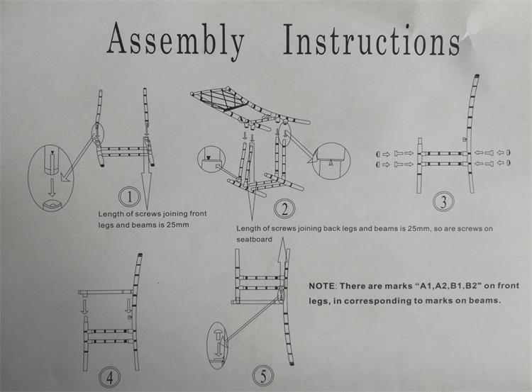assembly instructions of resin diamond chairs