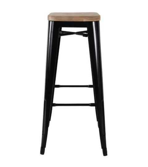 Tolix Bar Stool Wood Seat