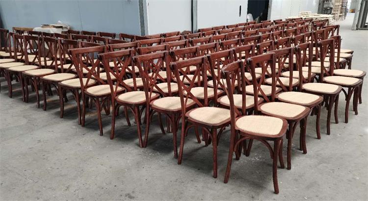 Brown color chair with rattan seat