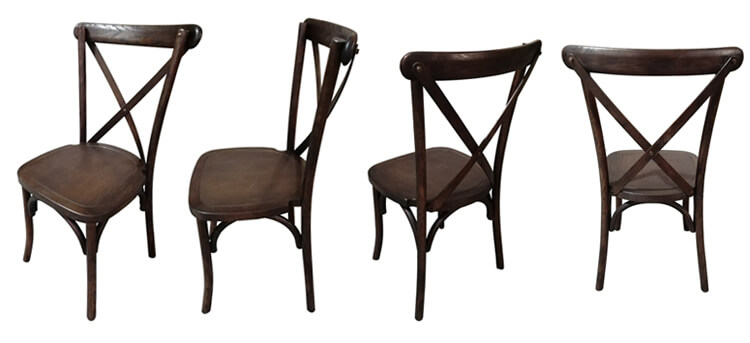 brown cross back dining chairs