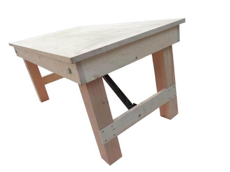 children folding farm tables