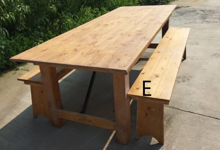 solid wood farmhouse table and chairs