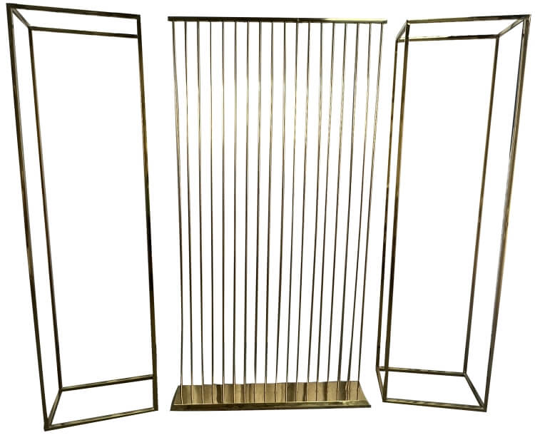 gold wedding backdrop stand