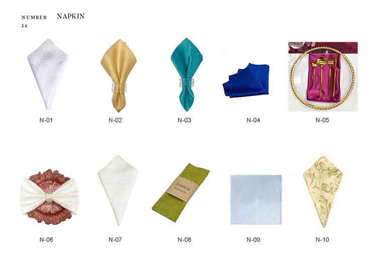 table match Assorted napkins 