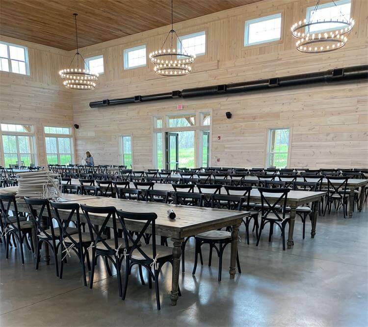 black farmhouse tables