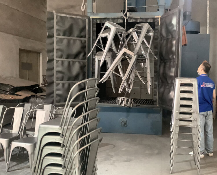 Industrial style chair spray paint