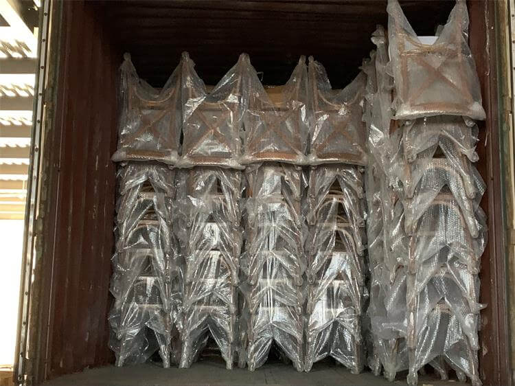 loading container of x back chairs