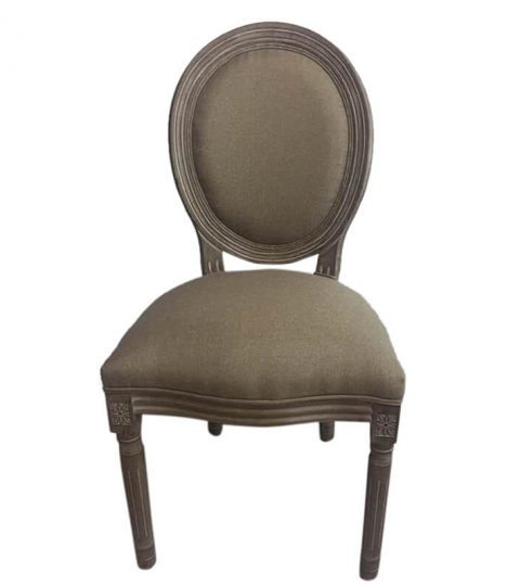 Fabric Seat Wood Louis Chair