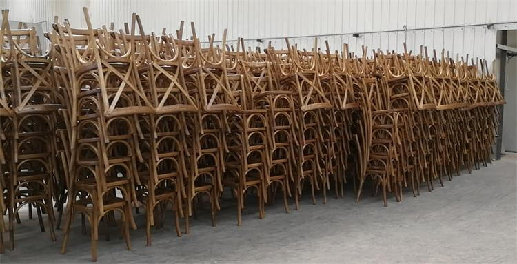 natural color oak x back chairs bulk