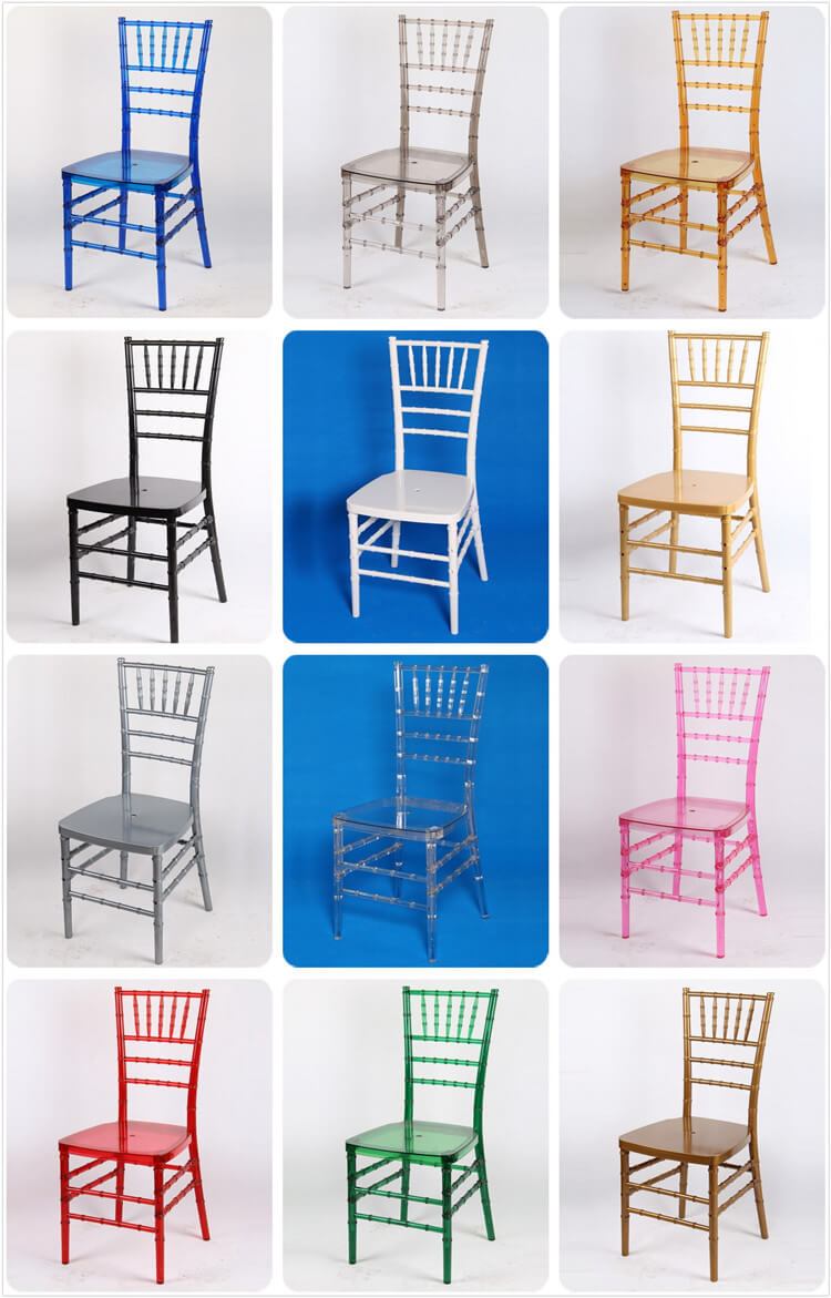 difference color of resin chiavari chairs