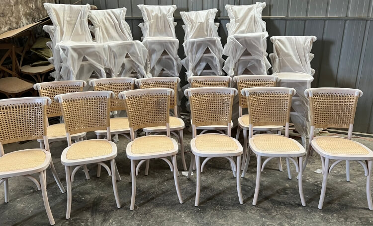 rattan cross back chair supplier