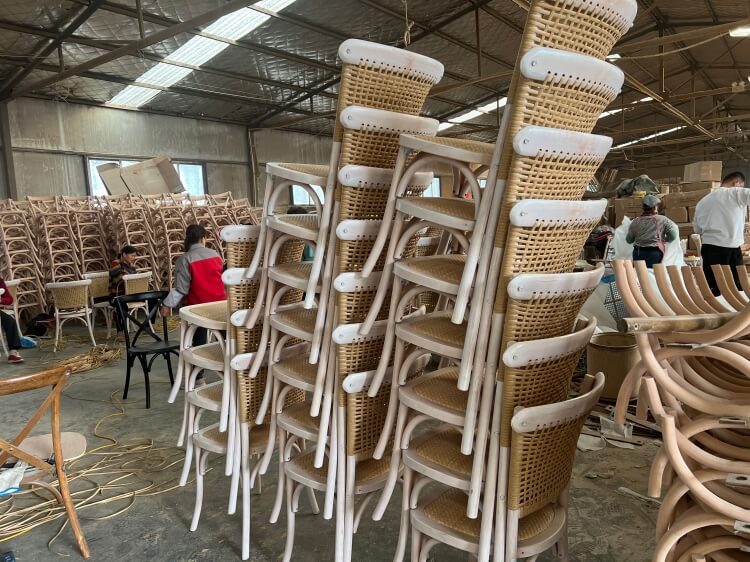 rattan cross back dining chair
