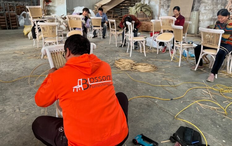 rattan crossback chair