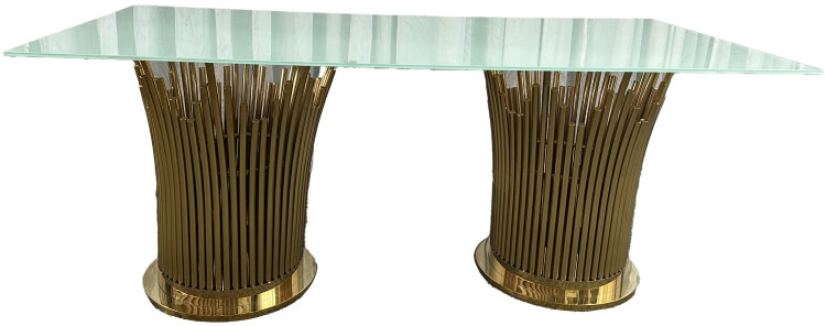 rose gold glass dining table