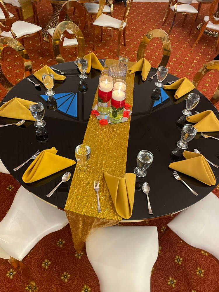 stainless steel chair and table