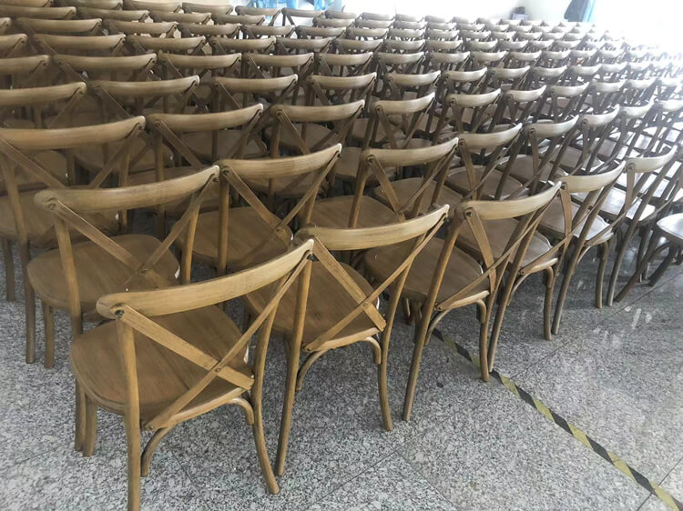 white resin crossback chair