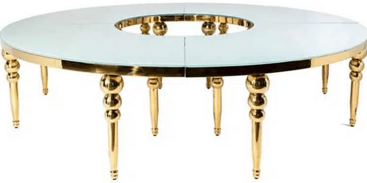 white gold stainless steel table