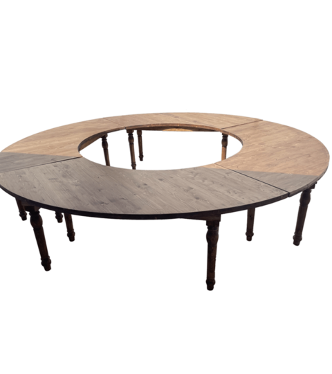Wooden Serpentine Farmhouse Table